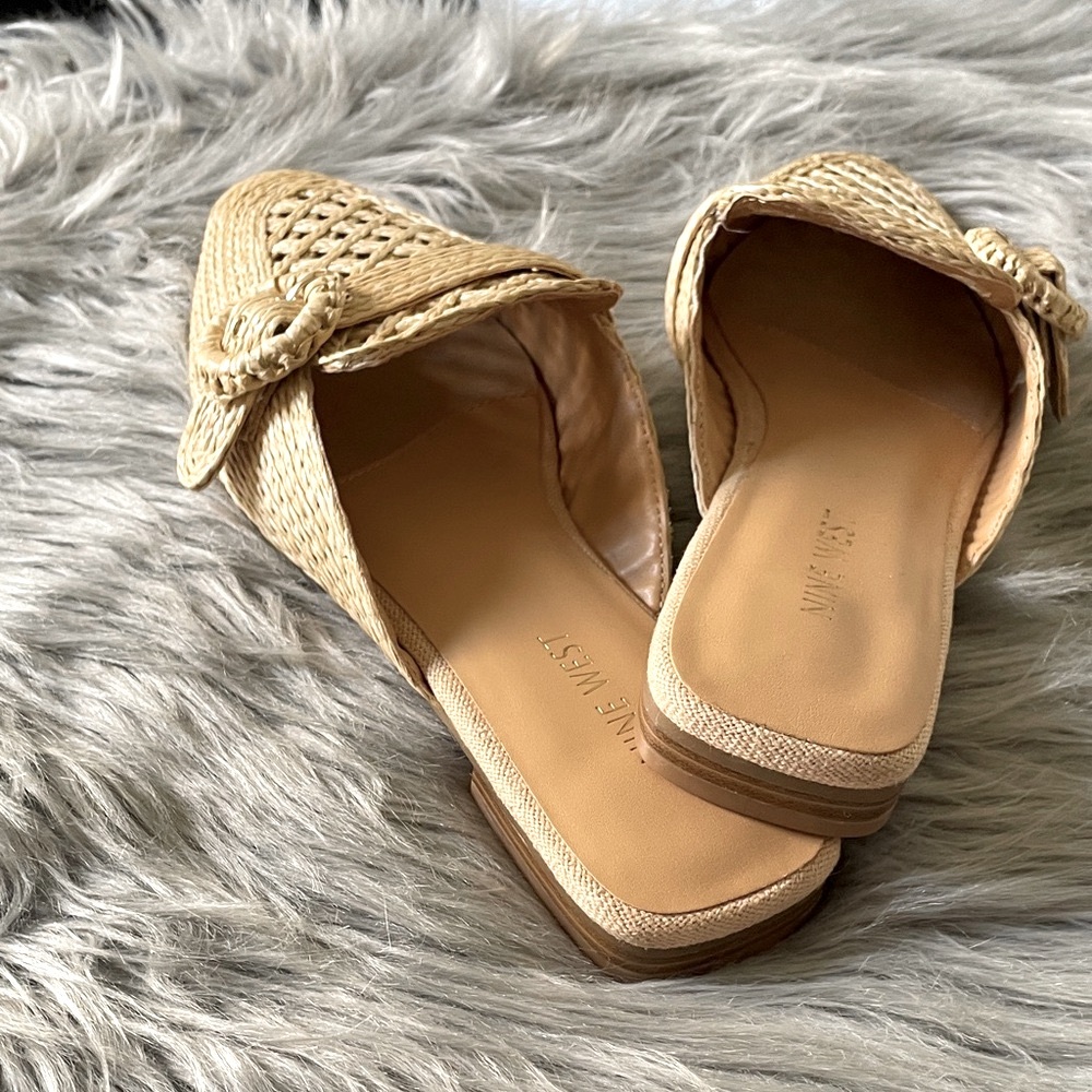 Nine West Cream Colored Woven Mules - Picture 2 of 5